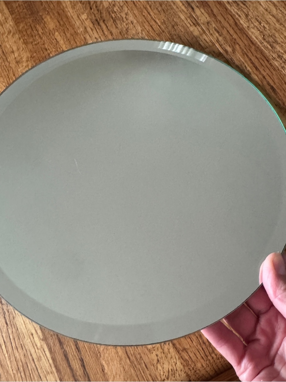 Vintage PartyLite 11” Round Beveled Mirror Candle Tray / Display Plate